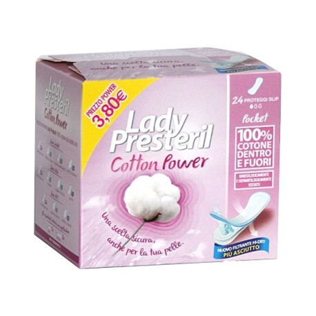 Corman Lady Presteril Cotton Power Proteggi Slip Pocket Anatomici Rripiegati Promo 24 Pezzi