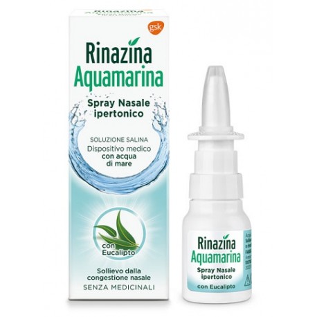 Glaxosmithkline C. Health. Rinazina Aquamarina Soluzione Nasale Ipertonica Con Eucalipto Spray 20 Ml