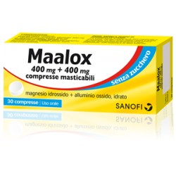 Maalox 30 Compresse Masticabili S/Zucchero 400 mg + 400 mg
