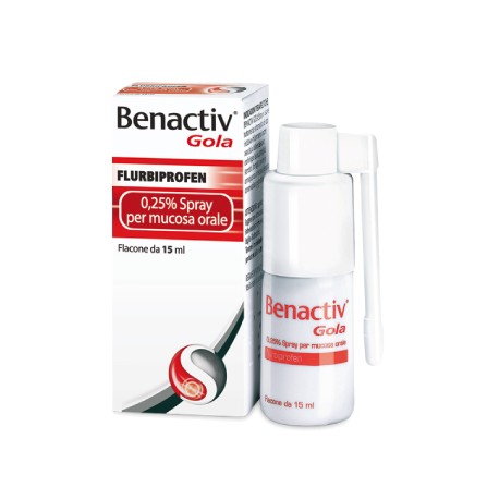 Benactiv Gola Spray Orale 15 ml 0,25%