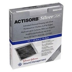 Systagenix Wound Man. Italy Actisorb Silver Medicazione In Carbone Attivo Con Argento 10,5x10,5 Cm 3 Pezzi