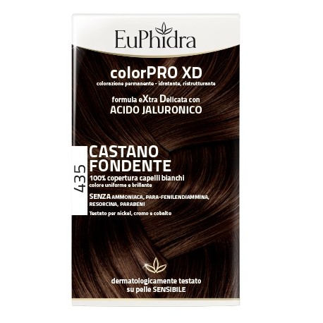 Zeta Farmaceutici Euphidra Colorpro Xd 435 Castano Fondente Gel Colorante Capelli In Flacone + Attivante + Balsamo + Guanti